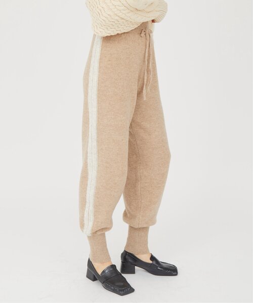 RAY CASSIN（レイカズン）の「Tales by Ray Cassin ウール混サイドラインニットパンツ（チノパンツ・レディース・ブラウン/ベージュ・FREE）」の13枚目の写真