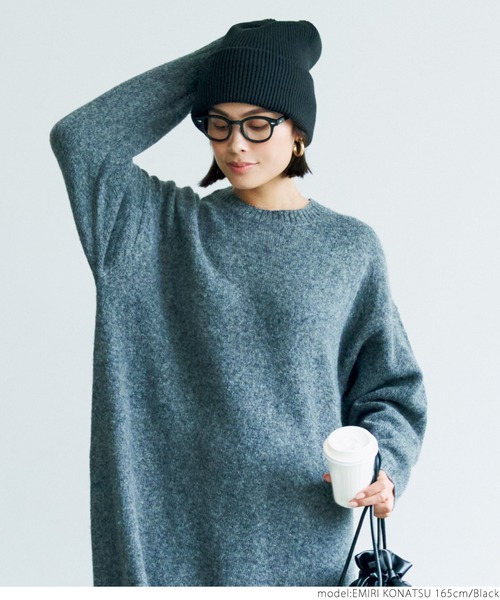 coca(coca)(コカ)の「【WEB限定セール】リブニット帽(ニットキャップ/ビーニー・レディース・チャコールグレー/ブラック・ONE SIZE)」の3枚目の写真