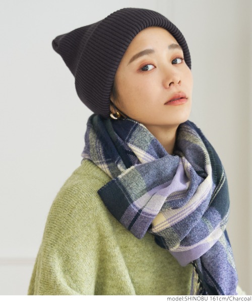 coca(coca)(コカ)の「【WEB限定セール】リブニット帽(ニットキャップ/ビーニー・レディース・チャコールグレー/ブラック・ONE SIZE)」の12枚目の写真