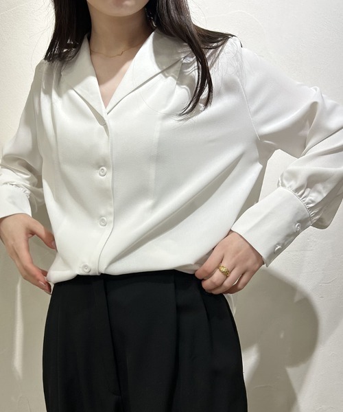 Doux Belle(ドゥーベル)の「可愛いボリューム袖シャツ(シャツ/ブラウス・レディース・ホワイト/ブルー/ライトピンク/ピンク/ブラック・MEDIUM/LARGE)」の21枚目の写真