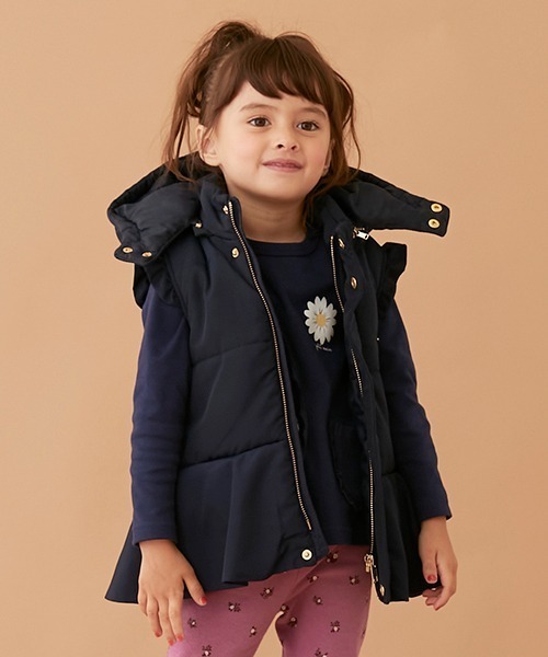 petit main（プティマイン）の「ペプラム中綿ベスト（その他アウター・キッズ・ライトベージュ/ネイビー・M/L/S）」の22枚目の写真