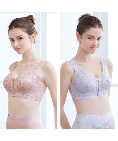 BRADELIS NEWYORK(ブラデリスニューヨーク)の「すらっと細みえフロントファスナーブラ ブラデリス 補正下着 補整(ブラジャー・レディース・ブラック/ブルー/グレイッシュベージュ/オレンジ系その他/シルバーグレー/ピンク・S/M/3L/4L/5L/L/LL)」の9枚目の写真