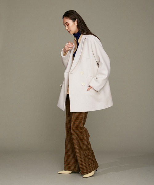 NANO universe(ナノユニバース)の「LB.01/メルトンダブルミドルコート(ピーコート・レディース・ブラック/ライトグレー・Ⅰ/Ⅱ)」の16枚目の写真