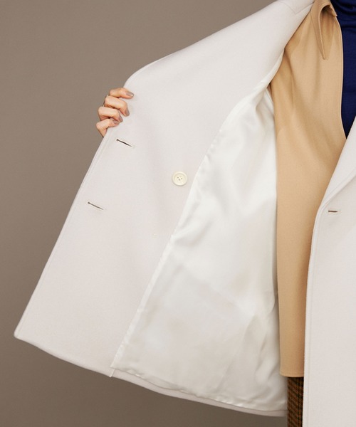 NANO universe(ナノユニバース)の「LB.01/メルトンダブルミドルコート(ピーコート・レディース・ブラック/ライトグレー・Ⅰ/Ⅱ)」の6枚目の写真