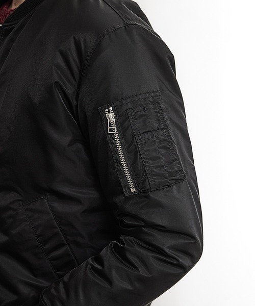 UNION STATION（ユニオンステーション）の「フォースナイロンMA-1ブルゾン（MA-1・メンズ・ライトブルー/ブラック/カーキ・M/L/LL）」の7枚目の写真