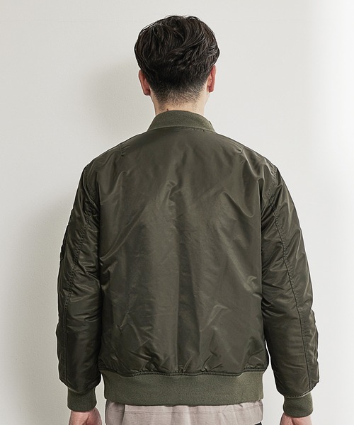 UNION STATION（ユニオンステーション）の「フォースナイロンMA-1ブルゾン（MA-1・メンズ・ライトブルー/ブラック/カーキ・M/L/LL）」の11枚目の写真