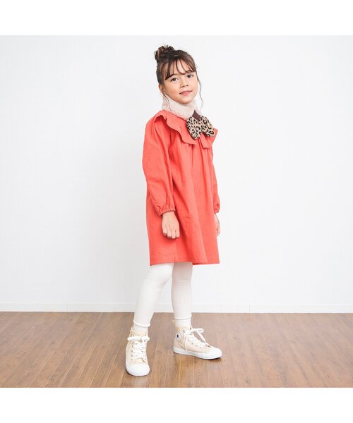 BREEZE(ブリーズ)の「4色2柄ワンピース(ワンピース・キッズ・ブラック/ネイビー/オレンジ/マスタード・90/100/110/120/80/130/140)」の5枚目の写真