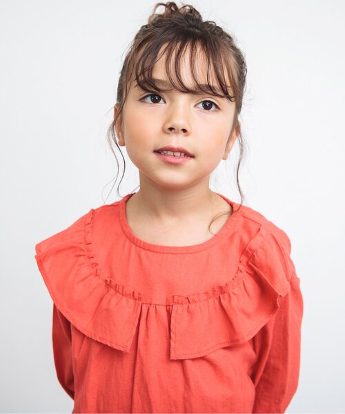 BREEZE(ブリーズ)の「4色2柄ワンピース(ワンピース・キッズ・ブラック/ネイビー/オレンジ/マスタード・90/100/110/120/80/130/140)」の16枚目の写真