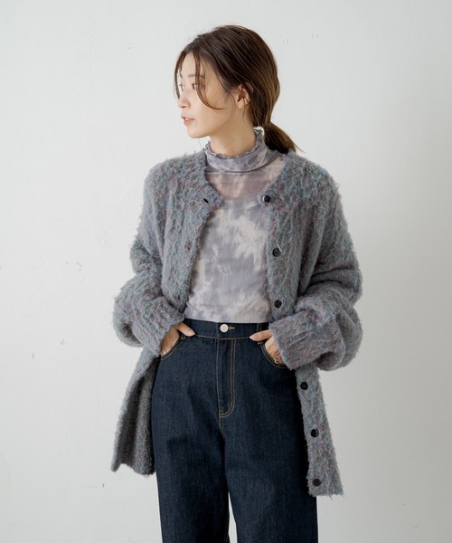 Kastane（カスタネ）の「シアータイダイハイネックインナー（シャツ/ブラウス・レディース・ブラウン/グレー・FREE）」の11枚目の写真