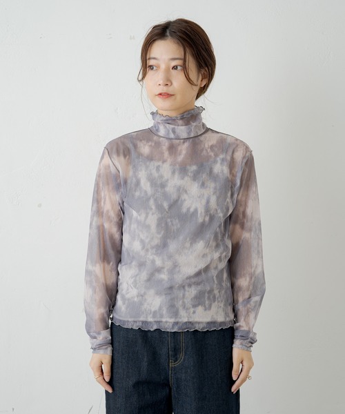 Kastane（カスタネ）の「シアータイダイハイネックインナー（シャツ/ブラウス・レディース・ブラウン/グレー・FREE）」の21枚目の写真