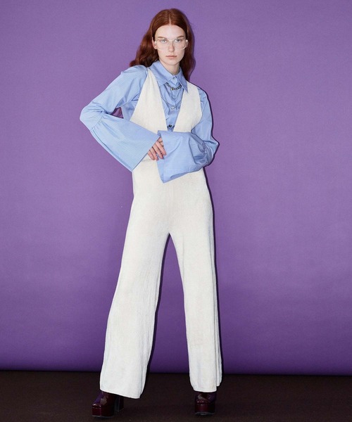 MAISON SPECIAL(メゾンスペシャル)の「フェザーパイルロンパース【MAISON SPECIAL/メゾンスペシャル】(サロペット/オーバーオール・レディース・ベージュ/パープル/ブラック・36/38)」の6枚目の写真