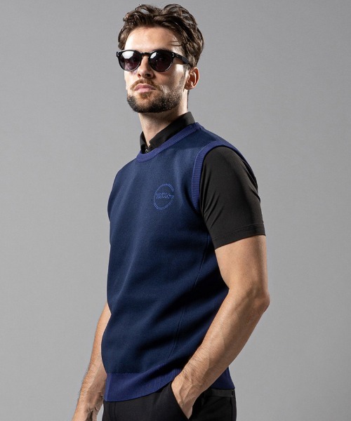 wjk(ダヴルジェイケイ)の「mcg3139--GOLF-WJKG- knit vest ベスト(ベスト・メンズ・ブラック×グレー/ホワイト系その他/ネイビー・M/S/L)」の8枚目の写真