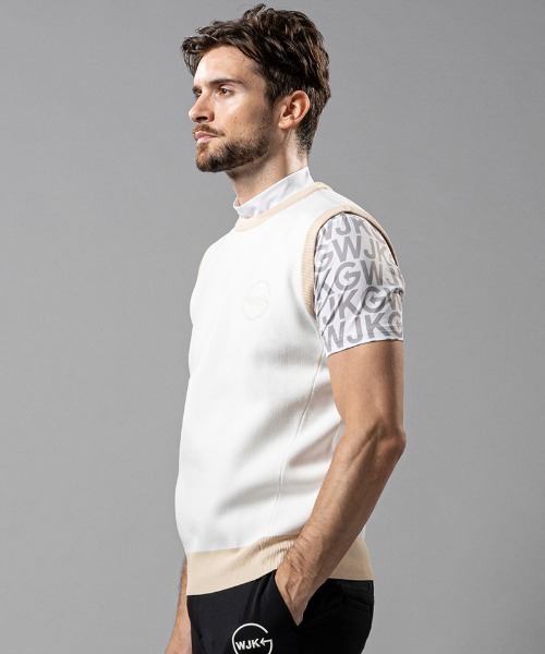 wjk(ダヴルジェイケイ)の「mcg3139--GOLF-WJKG- knit vest ベスト(ベスト・メンズ・ブラック×グレー/ホワイト系その他/ネイビー・M/S/L)」の12枚目の写真
