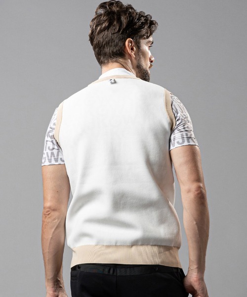 wjk(ダヴルジェイケイ)の「mcg3139--GOLF-WJKG- knit vest ベスト(ベスト・メンズ・ブラック×グレー/ホワイト系その他/ネイビー・M/S/L)」の14枚目の写真