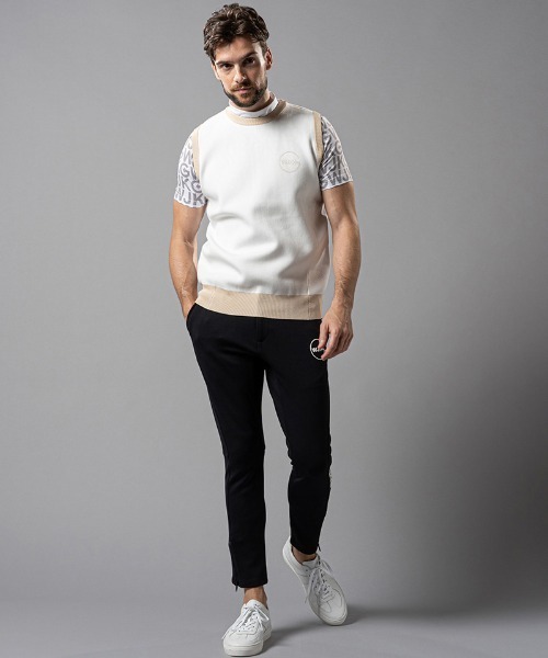 wjk(ダヴルジェイケイ)の「mcg3139--GOLF-WJKG- knit vest ベスト(ベスト・メンズ・ブラック×グレー/ホワイト系その他/ネイビー・M/S/L)」の15枚目の写真
