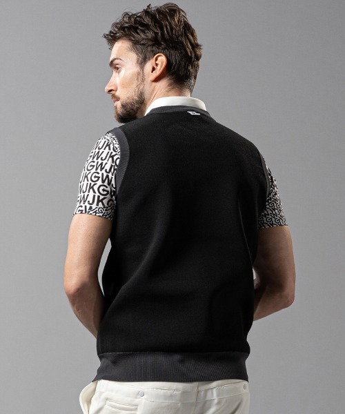 wjk(ダヴルジェイケイ)の「mcg3139--GOLF-WJKG- knit vest ベスト(ベスト・メンズ・ブラック×グレー/ホワイト系その他/ネイビー・M/S/L)」の20枚目の写真