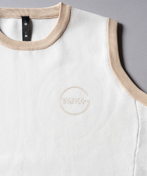 wjk(ダヴルジェイケイ)の「mcg3139--GOLF-WJKG- knit vest ベスト(ベスト・メンズ・ブラック×グレー/ホワイト系その他/ネイビー・M/S/L)」の4枚目の写真
