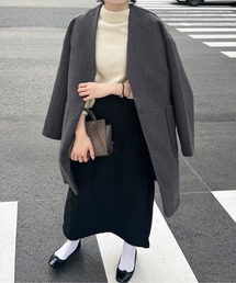 Chez toi | 【WEB限定】VネックビッグポケットJQチェックコート(その他アウター)