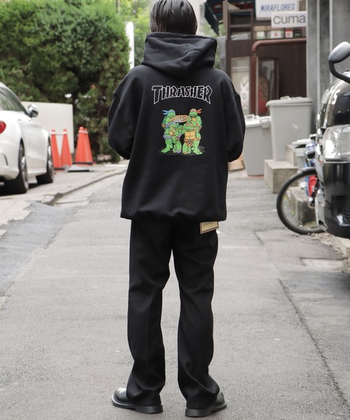 THRASHER（スラッシャー）の「THRASHER×TMNT/スラッシャー×ティーンエイジ・ミュータント・ニンジャ・タートルズ HD001 フーディー（パーカー・メンズ・ブラック/アッシュ/オレンジ・L/M/XL）」の21枚目の写真