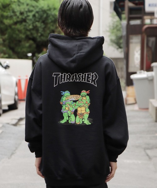 THRASHER（スラッシャー）の「THRASHER×TMNT/スラッシャー×ティーンエイジ・ミュータント・ニンジャ・タートルズ HD001 フーディー（パーカー・メンズ・ブラック/アッシュ/オレンジ・L/M/XL）」の5枚目の写真