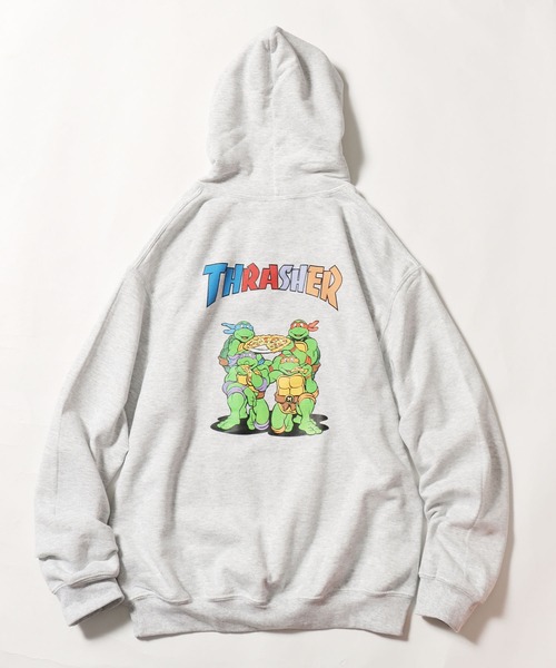 THRASHER（スラッシャー）の「THRASHER×TMNT/スラッシャー×ティーンエイジ・ミュータント・ニンジャ・タートルズ HD001 フーディー（パーカー・メンズ・ブラック/アッシュ/オレンジ・L/M/XL）」の17枚目の写真