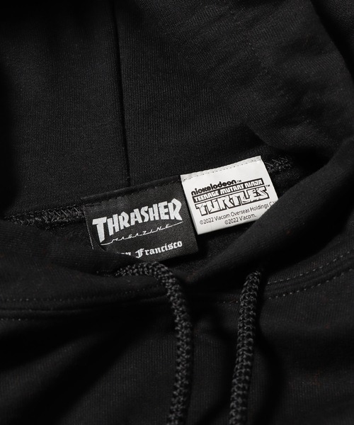 THRASHER（スラッシャー）の「THRASHER×TMNT/スラッシャー×ティーンエイジ・ミュータント・ニンジャ・タートルズ HD001 フーディー（パーカー・メンズ・ブラック/アッシュ/オレンジ・L/M/XL）」の7枚目の写真