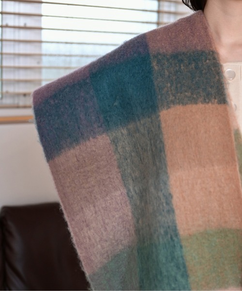 FREE'S MART（フリーズマート）の「◆大柄チェックストール（ストール/ショール・レディース・イエロー系その他/ブルー・ﾌﾘ-）」の15枚目の写真