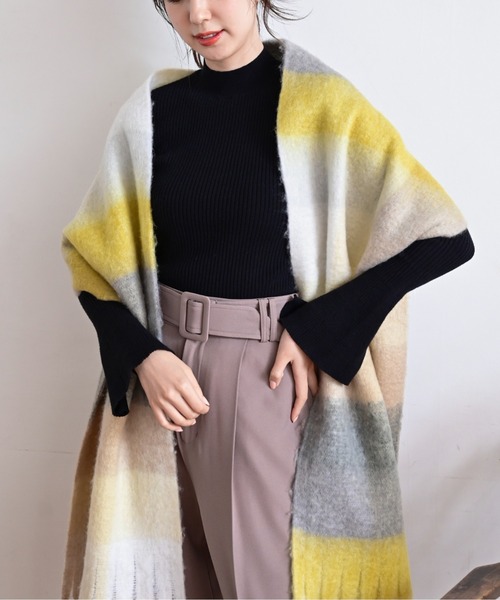 FREE'S MART（フリーズマート）の「◆大柄チェックストール（ストール/ショール・レディース・イエロー系その他/ブルー・ﾌﾘ-）」の14枚目の写真