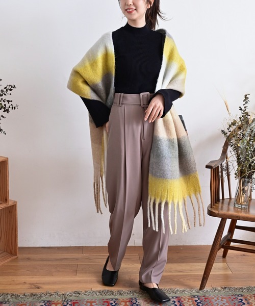 FREE'S MART（フリーズマート）の「◆大柄チェックストール（ストール/ショール・レディース・イエロー系その他/ブルー・ﾌﾘ-）」の11枚目の写真