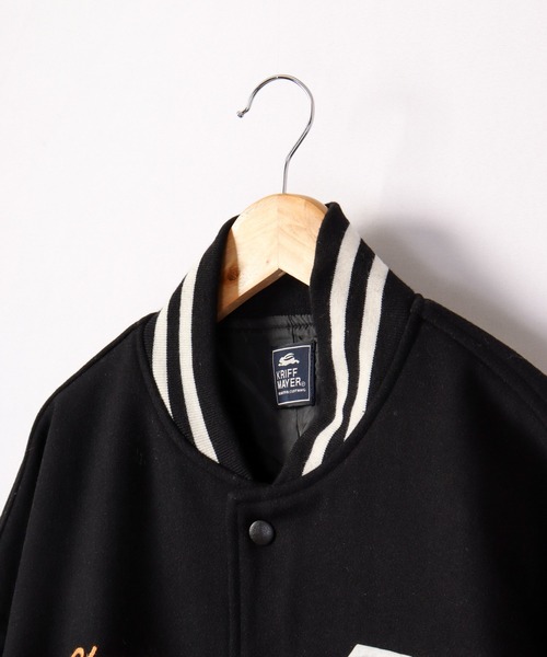 KRIFF MAYER（クリフメイヤー）の「KRIFF MAYER 袖切替メルトンスタジャン（スタジャン・メンズ・ブラック・M/L/XL）」の10枚目の写真