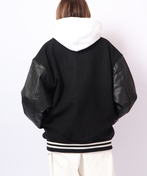 KRIFF MAYER（クリフメイヤー）の「KRIFF MAYER 袖切替メルトンスタジャン（スタジャン・メンズ・ブラック・M/L/XL）」の17枚目の写真