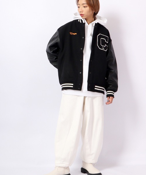 KRIFF MAYER（クリフメイヤー）の「KRIFF MAYER 袖切替メルトンスタジャン（スタジャン・メンズ・ブラック・M/L/XL）」の16枚目の写真