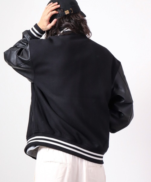 KRIFF MAYER（クリフメイヤー）の「KRIFF MAYER 袖切替メルトンスタジャン（スタジャン・メンズ・ブラック・M/L/XL）」の13枚目の写真