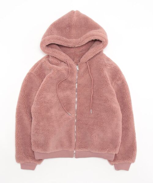 clear（クリア）の「ショート丈ボアブルゾン（ブルゾン・レディース・ピンク/ブラック/ベージュ・F）」の15枚目の写真