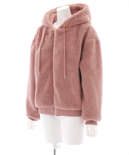 clear（クリア）の「ショート丈ボアブルゾン（ブルゾン・レディース・ピンク/ブラック/ベージュ・F）」の14枚目の写真