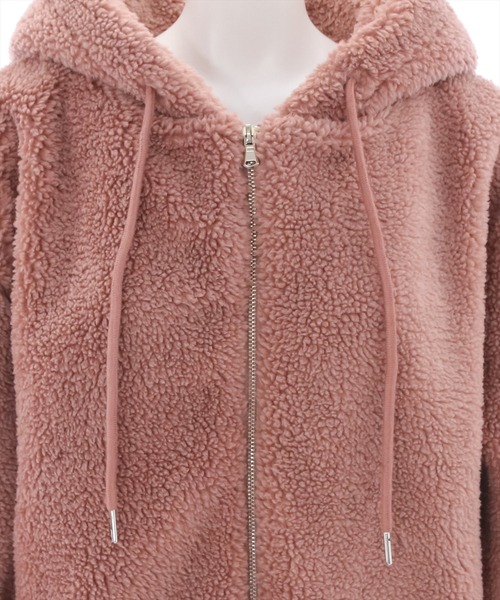 clear（クリア）の「ショート丈ボアブルゾン（ブルゾン・レディース・ピンク/ブラック/ベージュ・F）」の12枚目の写真