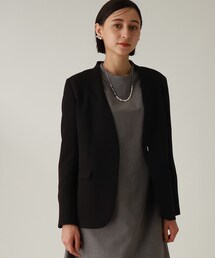 THE SHOP TK  | 【セレモニー/入卒/洗える/SETUP可】ダブルクロスノーカラージャケット(ノーカラージャケット)