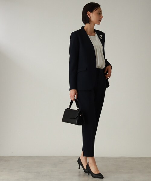 THE SHOP TK （ザ ショップ ティーケー ）の「◆【セレモニー/入卒/洗える/SETUP可】ダブルクロスノーカラージャケット（ノーカラージャケット・レディース・ライトグレー/ブラック/ネイビー・11/12/13/14）」の11枚目の写真