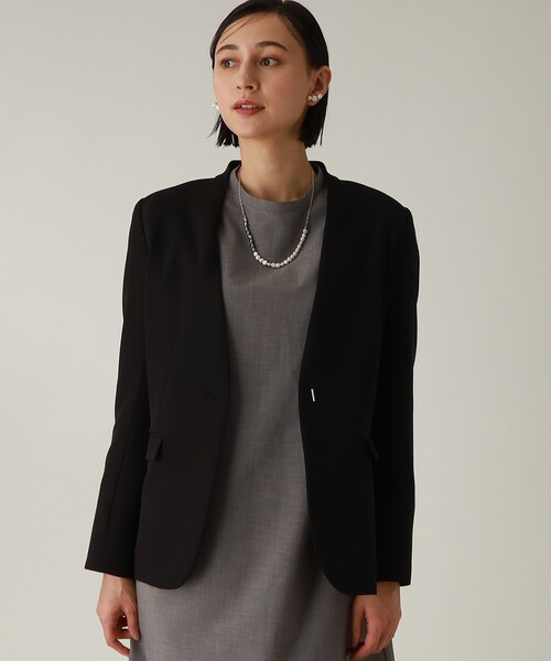 THE SHOP TK （ザ ショップ ティーケー ）の「◆【セレモニー/入卒/洗える/SETUP可】ダブルクロスノーカラージャケット（ノーカラージャケット・レディース・ライトグレー/ブラック/ネイビー・11/12/13/14）」の16枚目の写真