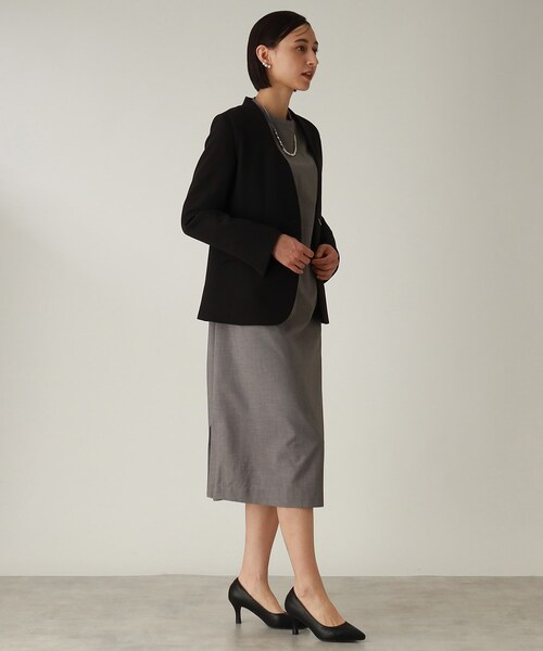 THE SHOP TK （ザ ショップ ティーケー ）の「◆【セレモニー/入卒/洗える/SETUP可】ダブルクロスノーカラージャケット（ノーカラージャケット・レディース・ライトグレー/ブラック/ネイビー・11/12/13/14）」の12枚目の写真