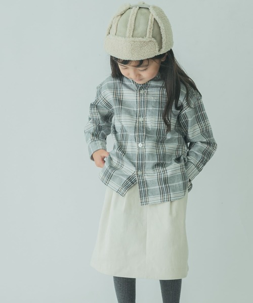 FORK&SPOON（フォークアンドスプーン）の「FORK&SPOON　ネルバンドカラールーズシャツ(KIDS)（シャツ/ブラウス・キッズ・ネイビー/アイボリー・105/135/120）」の10枚目の写真