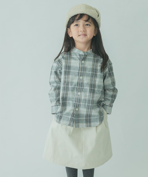FORK&SPOON（フォークアンドスプーン）の「FORK&SPOON　ネルバンドカラールーズシャツ(KIDS)（シャツ/ブラウス・キッズ・ネイビー/アイボリー・105/135/120）」の11枚目の写真