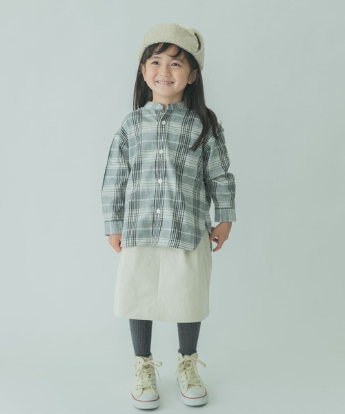 FORK&SPOON（フォークアンドスプーン）の「FORK&SPOON　ネルバンドカラールーズシャツ(KIDS)（シャツ/ブラウス・キッズ・ネイビー/アイボリー・105/135/120）」の12枚目の写真