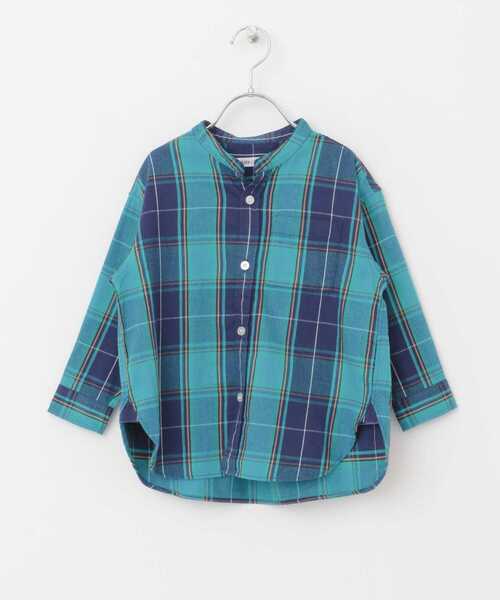 FORK&SPOON（フォークアンドスプーン）の「FORK&SPOON　ネルバンドカラールーズシャツ(KIDS)（シャツ/ブラウス・キッズ・ネイビー/アイボリー・105/135/120）」の13枚目の写真
