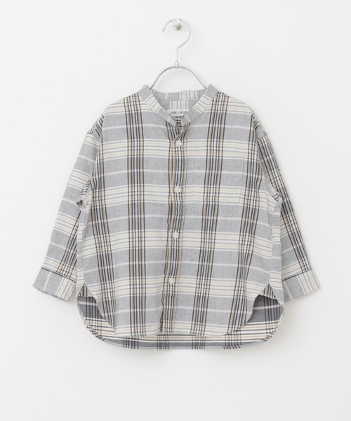 FORK&SPOON（フォークアンドスプーン）の「FORK&SPOON　ネルバンドカラールーズシャツ(KIDS)（シャツ/ブラウス・キッズ・ネイビー/アイボリー・105/135/120）」の14枚目の写真