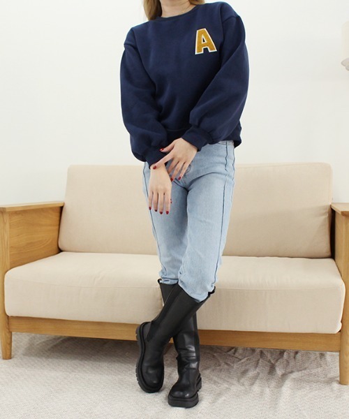 MODE ROBE（モードローブ）の「アルファベットロゴスウェット（スウェット・レディース・ライトグレー/ネイビー/オートミール・FREE）」の16枚目の写真