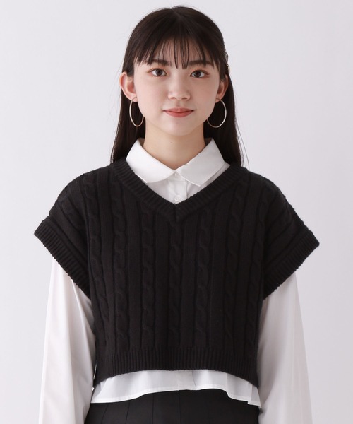 repipi armario(レピピ アルマリオ)の「セットアイテム☆ショートベスト&ショートシャツ(シャツ/ブラウス・キッズ・グリーン系その他/ブラック/アイボリー・SMALL/MEDIUM/LARGE)」の7枚目の写真