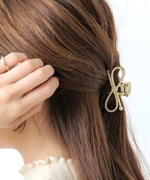 flower(フラワー)の「プリンセスリボンクリップ(バレッタ/ヘアクリップ・レディース・ゴールド/ゴールド系その他・FREE)」の2枚目の写真