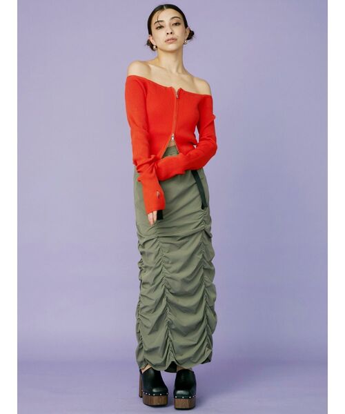 EVRIS（エヴリス）の「ボリュームギャザーロングスカート（スカート・レディース・ブラック/オレンジ/カーキ・FREE）」の15枚目の写真