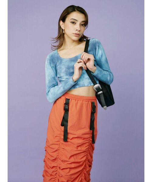 EVRIS（エヴリス）の「ボリュームギャザーロングスカート（スカート・レディース・ブラック/オレンジ/カーキ・FREE）」の7枚目の写真